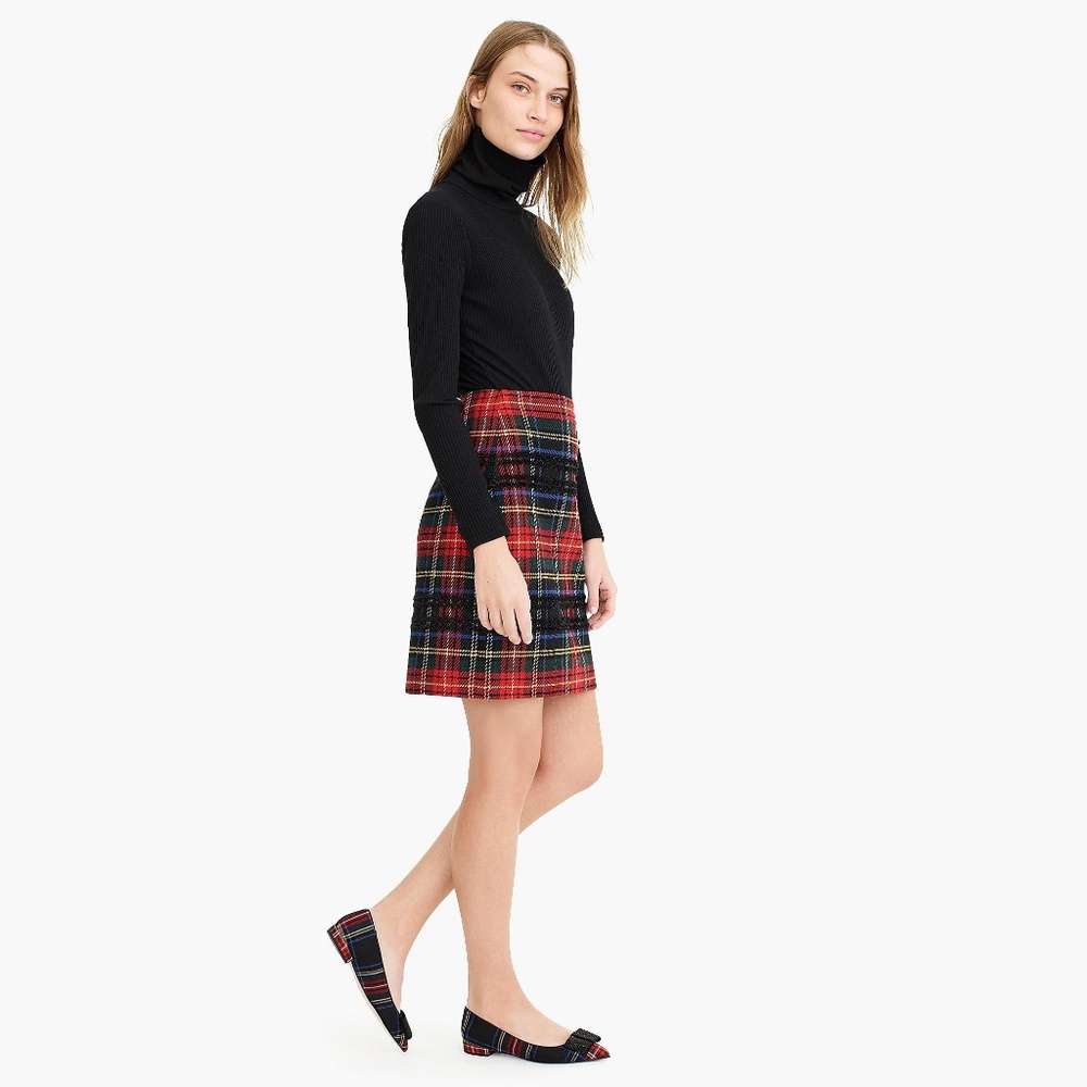 J.Crew Plaid Clothed Pointed Toe Flats Size 8 - Picture 4 of 8